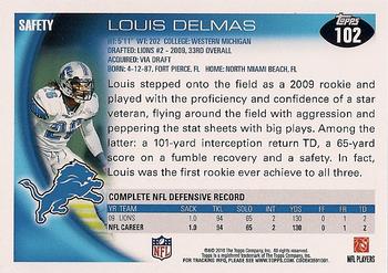 2010 Topps #102 Louis Delmas  Back