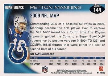 2010 Topps #144 Peyton Manning Back