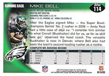 2010 Topps #114 Mike Bell  Back