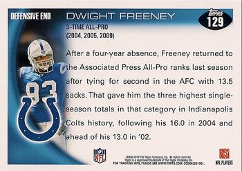 2010 Topps #129 Dwight Freeney  Back