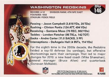 2010 Topps #146 Washington Redskins Back