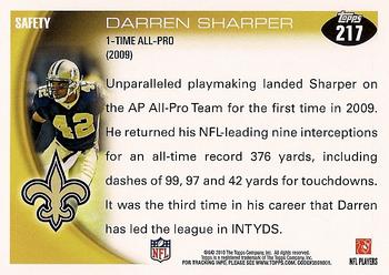 2010 Topps #217 Darren Sharper  Back