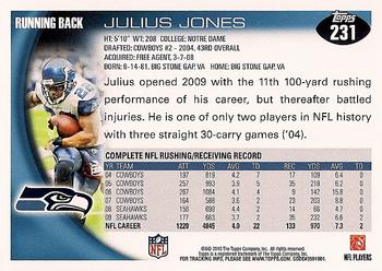 2010 Topps #231 Julius Jones  Back