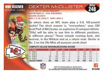 2010 Topps #248 Dexter McCluster  Back