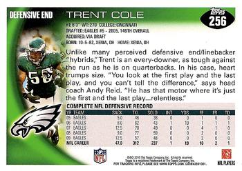 2010 Topps #256 Trent Cole Back