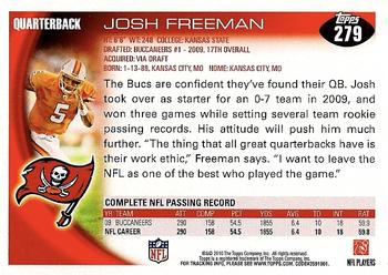 2010 Topps #279 Josh Freeman Back