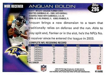 2010 Topps #296 Anquan Boldin Back