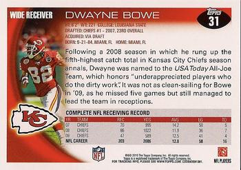2010 Topps #31 Dwayne Bowe  Back