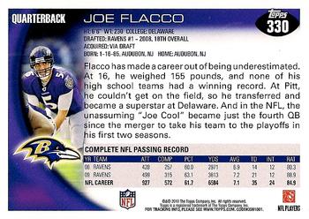 2010 Topps #330 Joe Flacco Back