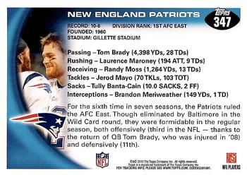 2010 Topps #347 New England Patriots Back
