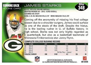 2010 Topps #348 James Starks Back
