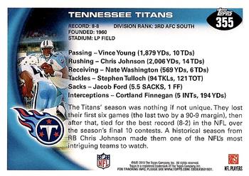 2010 Topps #355 Tennessee Titans Back