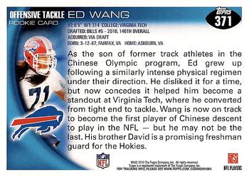 2010 Topps #371 Ed Wang Back