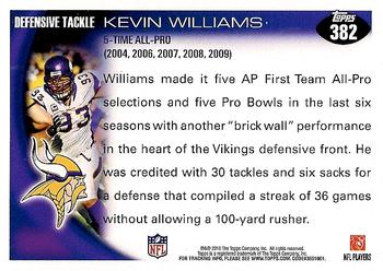 2010 Topps #382 Kevin Williams Back