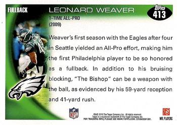 2010 Topps #413 Leonard Weaver Back