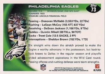 2010 Topps #73 Philadelphia Eagles Back