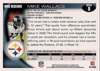 2010 Topps #8 Mike Wallace  Back