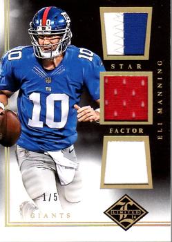 2014 Panini Limited - Star Factor Triple Material Gold #SF-EM Eli Manning Front