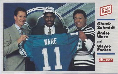 1990 Detroit Lions Police #11 Chuck Schmidt / Andre Ware / Wayne Fontes Front