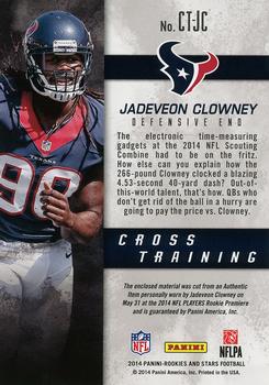 2014 Panini Rookies & Stars - Crosstraining Materials #CT-JC Jadeveon Clowney Back
