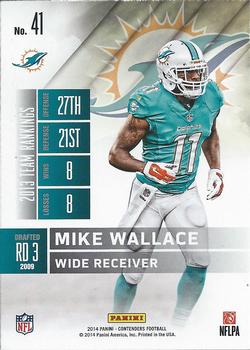 2014 Panini Contenders #41 Mike Wallace Back