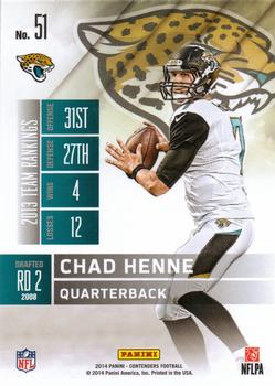 2014 Panini Contenders #51 Chad Henne Back