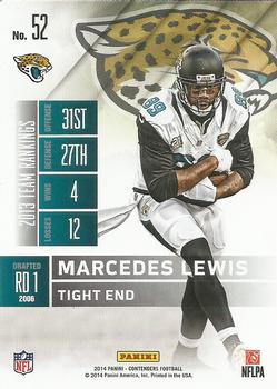 2014 Panini Contenders #52 Marcedes Lewis Back
