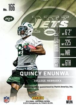 2014 Panini Contenders #166 Quincy Enunwa Back