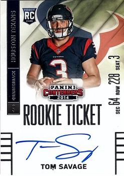 2014 Panini Contenders #231 Tom Savage Front