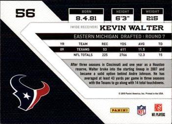 2010 Panini Threads #56 Kevin Walter  Back