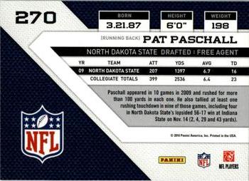 2010 Panini Threads #270 Pat Paschall  Back