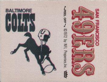 1974 Fleer Football Patches #NNO Baltimore Colts Logo / San Francisco 49ers Name Front