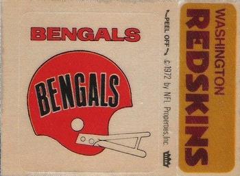 1974 Fleer Football Patches #NNO Cincinnati Bengals Helmet / Washington Redskins Name Front