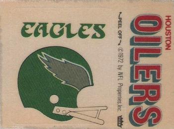 1974 Fleer Football Patches #NNO Philadelphia Eagles Helmet / Houston Oilers Name Front