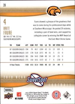 2010 Upper Deck NCAA Sweet Spot #28 Brett Favre  Back