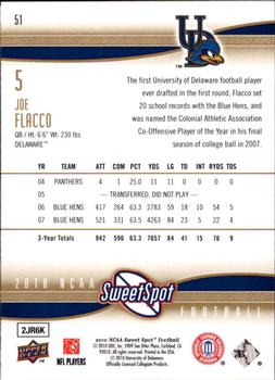 2010 Upper Deck NCAA Sweet Spot #51 Joe Flacco  Back