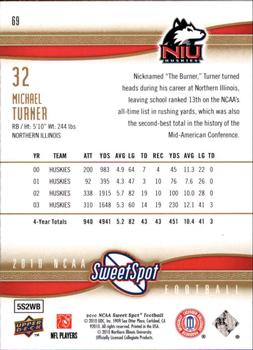 2010 Upper Deck NCAA Sweet Spot #69 Michael Turner  Back