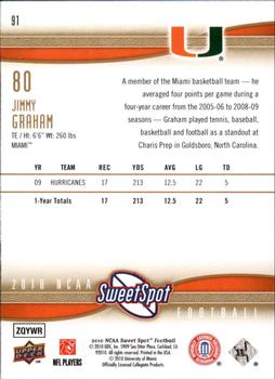 2010 Upper Deck NCAA Sweet Spot #91 Jimmy Graham  Back