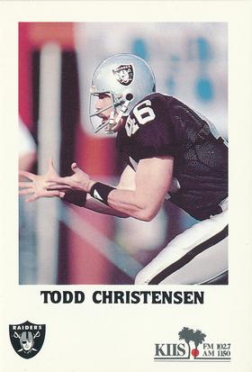1985 Los Angeles Raiders Police #NNO Todd Christensen Front