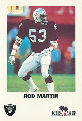 1985 Los Angeles Raiders Police #NNO Rod Martin Front