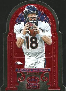 2014 Panini Crown Royale - Air to the Throne Red #AT1 Peyton Manning / Johnny Manziel Front