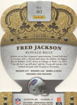2014 Panini Crown Royale - Red Holofoil #80 Fred Jackson Back