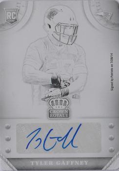 2014 Panini Crown Royale - Rookie Signatures Printing Plates Black #81 Tyler Gaffney Front
