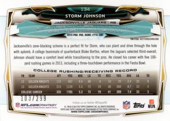 2014 Topps Chrome - Black Refractors #134 Storm Johnson Back
