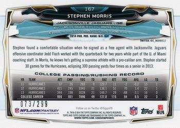 2014 Topps Chrome - Black Refractors #167 Stephen Morris Back