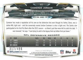 2014 Topps Chrome - Camo Refractors #41 Cameron Jordan Back