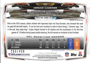 2014 Topps Chrome - Camo Refractors #69 Jordan Cameron Back