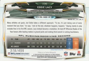2014 Topps Chrome - Camo Refractors #106 Eddie Lacy Back
