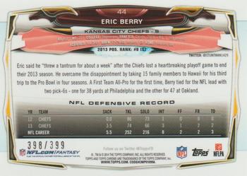 2014 Topps Chrome - Pink Refractors #44 Eric Berry Back