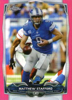 2014 Topps Chrome - Pink Refractors #73 Matthew Stafford Front